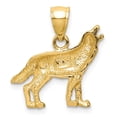 thumbnail image 3 of 14K Yellow Gold Charm Pendant Men'S 18 mm Diamond-Cut Wolf, 3 of 4