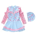 thumbnail image 3 of lnmuld Girls Swimsuit Sun Protective Long Sleeve Swimsuit Dress Style UPF Swimwear for Toddlers and Kids Color:Blue,Size:2-4 Years, 3 of 4