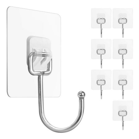 

40Pack All-Purpose Large Adhesive Hooks Heavy Duty Hold 30 lb(Max) Wall Hooks for Hanging Large Waterproof Stick on Hooks for Organization