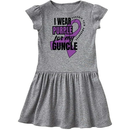 

Inktastic Chronic Pain I Wear Purple For My Guncle Gift Toddler Girl Dress