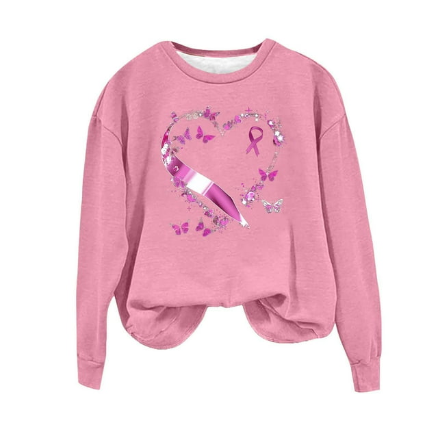 Enjoytime Chandail en Molleton Décontracté pour Femmes Automne Imprimé Manches Longues Col Rond Chandail Ample Grande Taille Blouse
