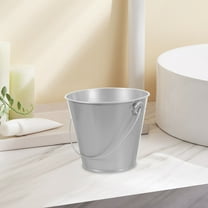 COSMOBETTY Galvanized Bucket Tinplate Silver 1Pack For Garden And Balcony