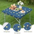 thumbnail image 4 of Blue Sun Moon Cloud Star Pattern Square Fitted Tablecloth with Elastic Edge,Square Table Cover,Washable Elastic Table Cover for Home Kitchen Party Decor 34"x34", 4 of 6