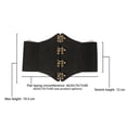 thumbnail image 2 of Women Thick Wide Waspie Waist Belt Faux Leather Lace-up Front Tied Elastic Stretch Corset Cincher Vintage Renaissance Punk Belt for Dresses Daily Party Outfits Brown A, 2 of 7