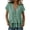 WRQT1-Green, variant on Linen Tops for Women V Neck Button Short Sleeve Peplum Shirts Flowy Loose Fit Double Ruffle Hem Babydoll Top