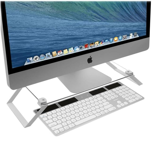 Macally SPACESTANDW Clear Computer Monitor Riser Stand - Tempered Glass ...