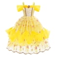 thumbnail image 4 of Disney-vestido de princesa Bella para niña, vestido de baile Floral, disfraz de Bella y La Bestia, fiesta de Halloween, 4 of 5