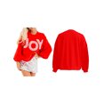 thumbnail image 2 of FOCUSNORM Pull de Noël Ample pour Femmes Imprimé Lettre Strass Manches Longues Col Rond Sweat-Shirt, 2 of 7