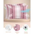 thumbnail image 2 of Hokiten Pillow Cases Queen Size Set of 2, Couch Pillow Covers, Pink Ombre Stripe Satin Pillowcases with Zipper for Hair/Skin, Pillow Protector Cover, Farmhouse Simple Striped 20x30 Inches, 2 of 6
