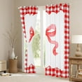 thumbnail image 3 of jejeloiu Ribbon Bowknot Print Curtains Pack of 2 (42x84 Each),Red White Checkered Curtains Blackout For Kids, 3 of 6