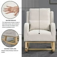 thumbnail image 2 of Rocking Glider Chair for Nursery, Wingback Accent Rocker Chair with Lumbar Pillow and 2 Side Pockets, 27.5"W Modern High Back Upholstered Armchair Leisure Single Sofa for Living Room, Beige, 2 of 7