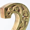 thumbnail image 3 of HANDMADE ECO-FRIENDLY "2" WOOD NUMERIC NUMBER FOR WALL MOUNT & TABLE TOP DÉCOR- , Natural-Gold Foil Color, Traditional Design, WOOD NUMERIC Number For Study Room, Kids Room, Living Room, Hall, Offices, 3 of 5