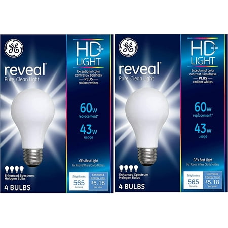 

67770 Reveal 43-Watt (60-Watt Replacement) 565-Lumen A19 Light Bulb with Medium Base 8-Pack