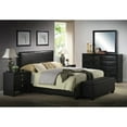 thumbnail image 3 of ACME Ireland Queen Panel Bed in Brown Faux leather, Multiple Sizes, 3 of 5