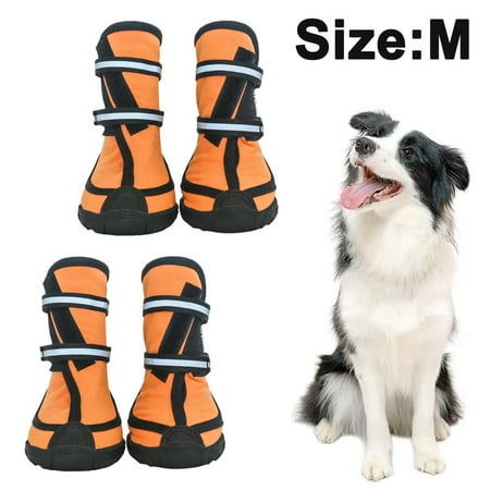 Duulaya Hukapapa Waterproof Pet Shoes Boots Breathable Paw Sole Protectors with Reflective  Rugged Anti-Slip Water Resistant for Small Medium Large Dogs  Pack of 4 Pcs158