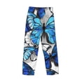 thumbnail image 5 of Daiia Men'S Blue And White Butterflies Pants,Bottoms Sleep Lounge,Pajama Pants,Pj Bottoms Drawstring And Pockets-Xx-Large, 5 of 9