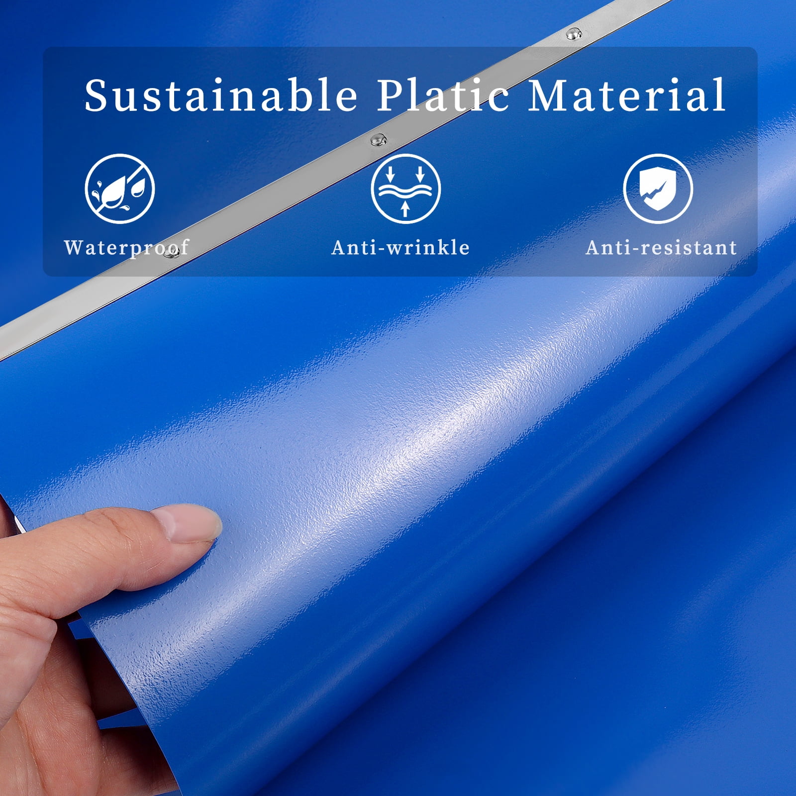 ViVin Heavy Duty Plastic Hanging File Folders with Metal Hook, 1/5-Cut Adjustable Tabs, File Cabinet Folders, Letter Size, 20PCS Blue