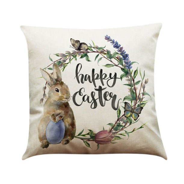 Easter Bunny Watercolor Linen Home Decor Cushion Pillowcase Walmart.ca