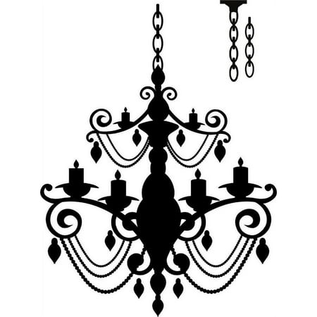 

Vinyl Wall Quote Decals for Home - Chandelier Extra Chain Light Bulb Elegant Stylish Wall Sticker for Easy Home Decoration - Size: 35 In x 41 In