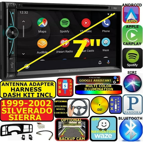 99-02 SILVERADO SIERRANAV BLUETOOTH CD/DVD CARPLAY ANDROID AUTO CAR RADIO STEREO
