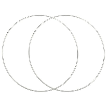 Uxcell 2Pcs Dream Catcher Rings, 11.8" Metal Hoops for Crafts Wreath Hoop Rings for Wall Hanging Crafts Home Decorations DIY Wedding Wreath Decor, Silver 11.5"