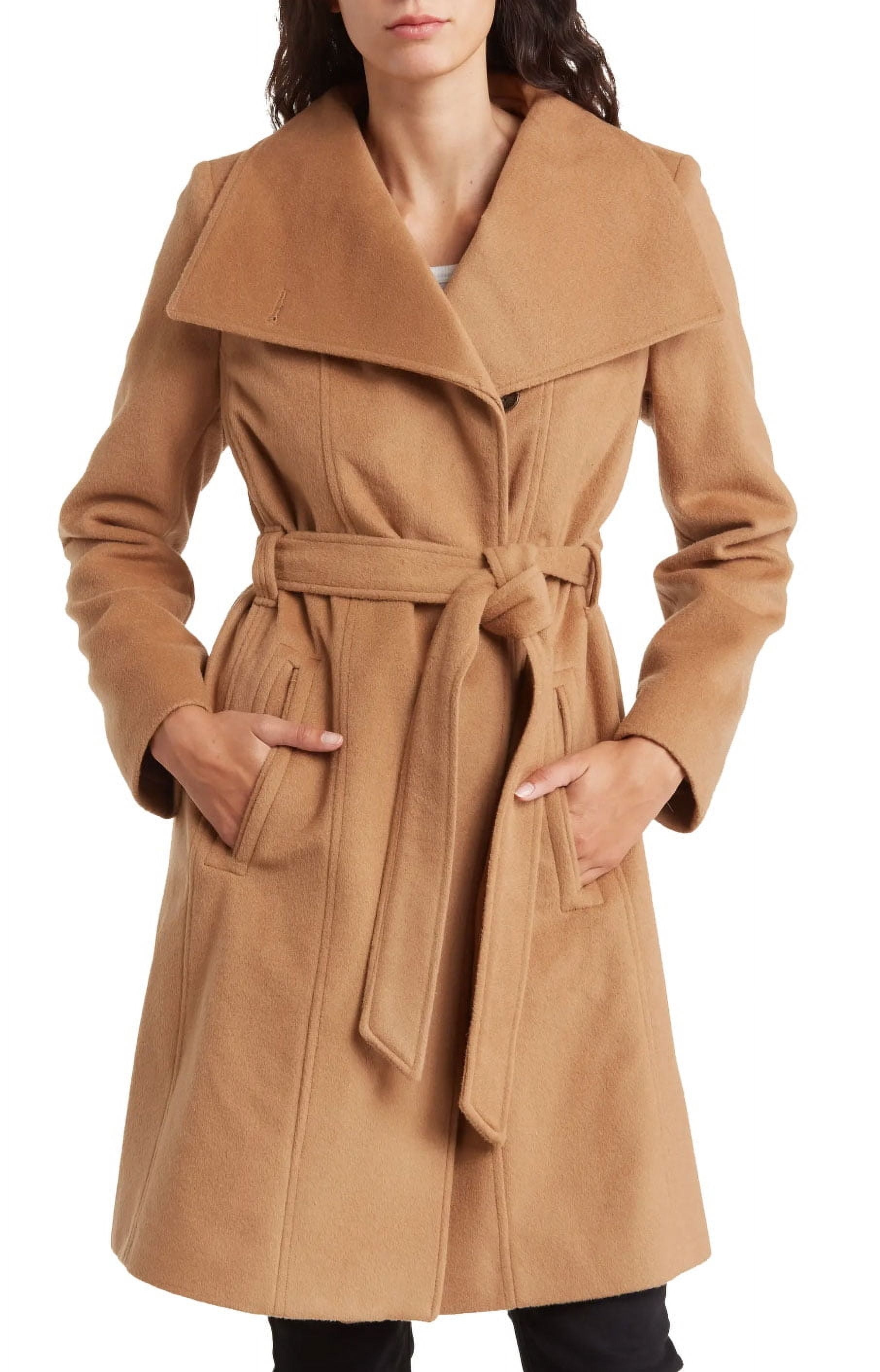 Michael Michael Kors Wool Belted Wrap Solid Camel Coat Shop Black Friday Deals for 2024 Walmart