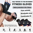 thumbnail image 2 of Bluelans 1 Pair Fitness Gloves Anti-Slip Strength Training Half Finger Outdoor Weightlifting Sports Training Gloves for Men and Women, 2 of 6