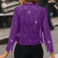 thumbnail image 4 of Womens Shiny Print Bolero Shrug Long Sleeve Cropped Cardigan Open Front Glitter Jackets for Dresses, 4 of 5