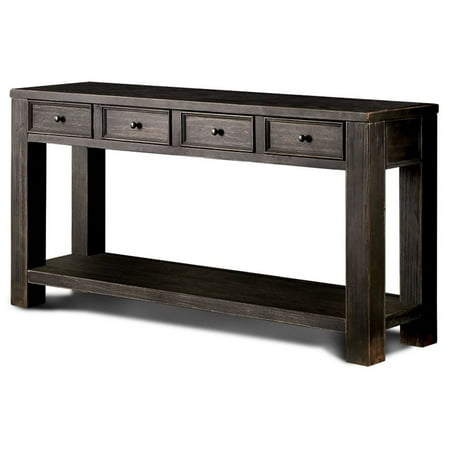 - Furniture of America Falima Console Table in Antique Black