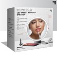 Sharper Image LED Vanity Mirror + Bluetooth Speaker, White