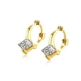 thumbnail image 1 of Ocean Heart; Aretes OH16-879; oro amarillo con cristal corte diamante en color blanco. Ocean Heart Aretes OH16-879, 1 of 2
