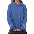 thumbnail image 4 of Plus Size Hoodie for Womens Pullover Fashion Casual Printed Round Neck Long Sleeved Loose Hooded Sweatshirts, 4 of 5