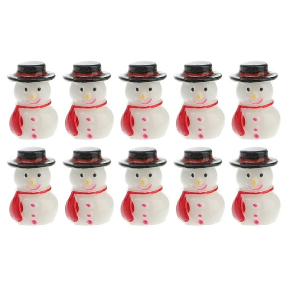 10pcs Mini Snowman Doll Miniature House Ornament Christmas Festival Desktop Decoration