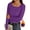 Purple, variant on Thermal Tops for Women Scoop Neck Slim Fit Basic Top Ribbed Thermal Undershirts Layering Tee Womens Long Sleeve Shirts