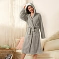 thumbnail image 6 of Dyfzdhu Robes for Women Double Pocket 3d Ear Hooded Flannel Bathrobe Soft And Warm Faced Velvet Pajamas Home Wear, 6 of 9