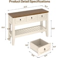 thumbnail image 1 of QinaQin 47in Long Console Table, Farmhouse Entryway Sofa Table, White Brown, 1 of 8