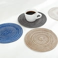 thumbnail image 6 of Round Linen Cup Coasters | Japanese Style Braided Heat-Insulated Place Mats for Bowls, Plates - Concise Nordic Creative Design, 6 of 8