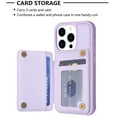 thumbnail image 4 of Decase for Apple iPhone 11 Pro Magnetic Back Wallet Card Pockets Phone Case, Shockproof PU Leather Kickstand Card Holder Slots Flip Folio Protective Cover, purple, 4 of 7