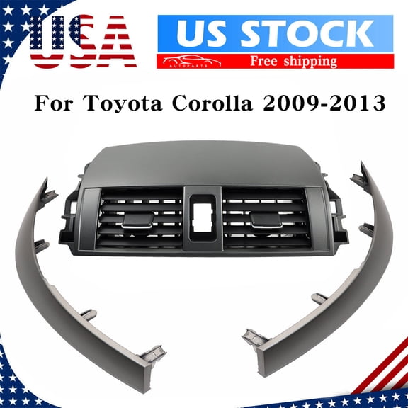 Center Dash A/C Outlet Air Vent Panel w/ Strip Trim For Toyota Corolla 2009-2013