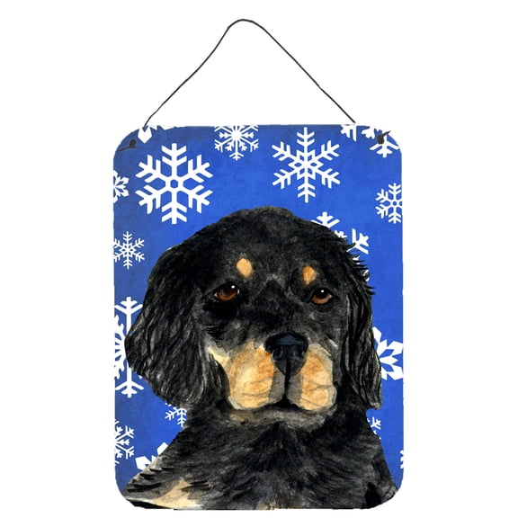 Gordon Setter Winter Snowflakes Holiday Wall or Door Hanging Prints