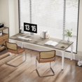 thumbnail image 4 of Tribesigns 2-Person Home Office Desk, 78.7" Extra Long Computer Desk, Double Workstation for Home Office, Work Desk for Two People (Oak), 4 of 5