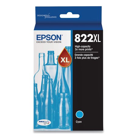 UPC: 0010343958944 | Epson T822XL220-S (T822XL) DURABrite Ultra High-Yield Ink 1100 Page-Yield Cyan T822XL220S