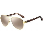 Kate Spade Geneva Women's Gold-Tone/Pink Aviator Sunglasses with Pink/Grey Flash Lens