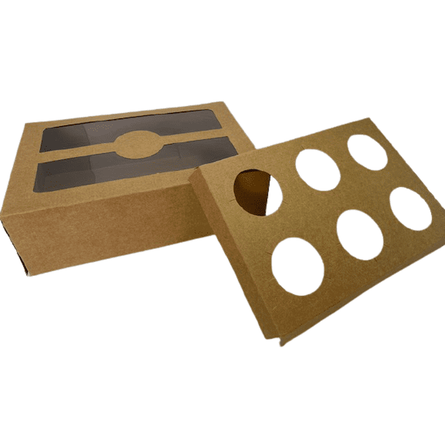 Caja Kraft Para 6 Quequitos o Cupcakes SimplePack 26x17.7x8.7 Cms Con 10