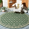 thumbnail image 2 of SAFAVIEH Courtyard Cori Bordered Indoor/Outdoor Area Rug, Dark Green/Beige, 6'7" x 6'7" Round, 2 of 9