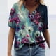 thumbnail image 1 of ICHUANYI Clearance Women's Fashion Casual Plus Size Scenic Flowers Printing Round Neck T-Shirt Tops(Purple, XXL) ICHUANYI WER2023080706045, 1 of 3
