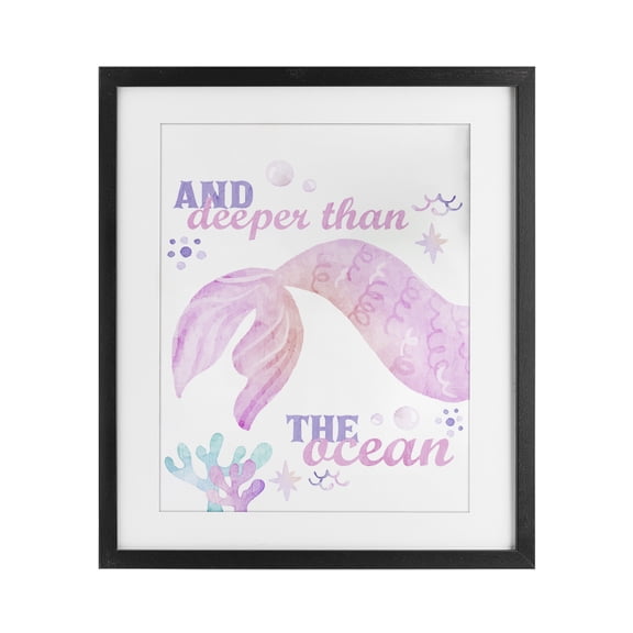 Deeper Than The Ocean Black Framed Print Under Glass, design by Kim Allen