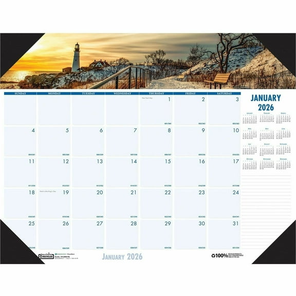 2026 House of Doolittle Earthscapes Coastlines 22" x 17" Monthly Desk Pad Calendar (178-26)