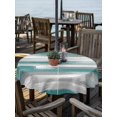 thumbnail image 2 of Outdoor Tablecloths with Umbrella Hole & Zipper, Blue Gray Stripes Round Tablecloth 54 Inch, Watercolor Modern Abstract Minimalist Waterproof Table Cloth, Patio/Pool/Picnic Table Covers, 2 of 8
