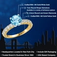 thumbnail image 2 of Gem Stone King 14K Two Tone Gold Swiss Blue Topaz and Lab Grown Diamond Engagement Ring for Women | 2.30 Cttw | Round 7MM | Gemstone November Birthstone | Size 8, 2 of 6